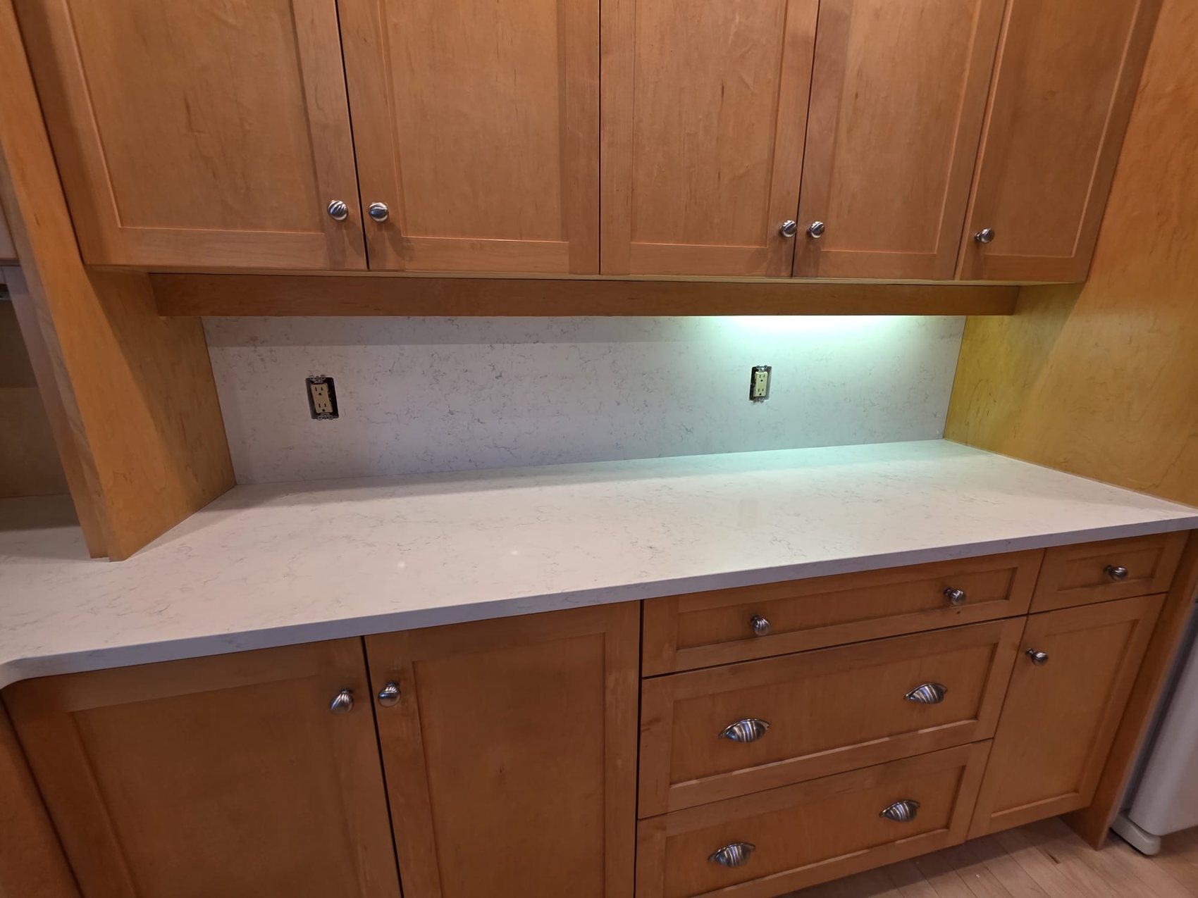 Quartz countertop installed in a Kelowna kitchen