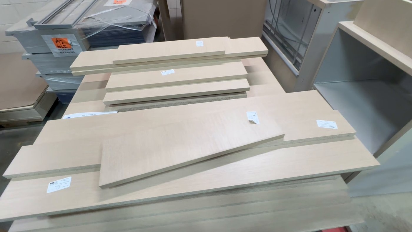 Freshly manufactured cabinet doors and drawer fronts in the Kelowna shop