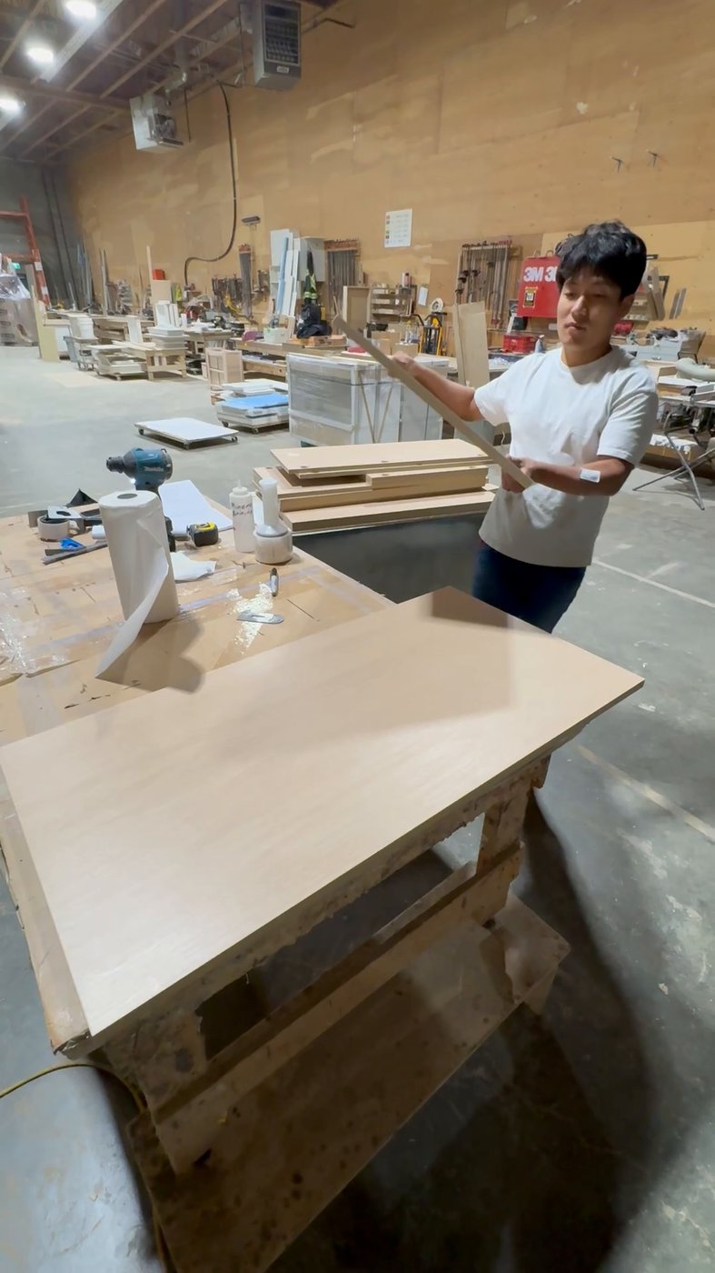 Inside the Custom Cabinet Refacing workshop in Kelowna
