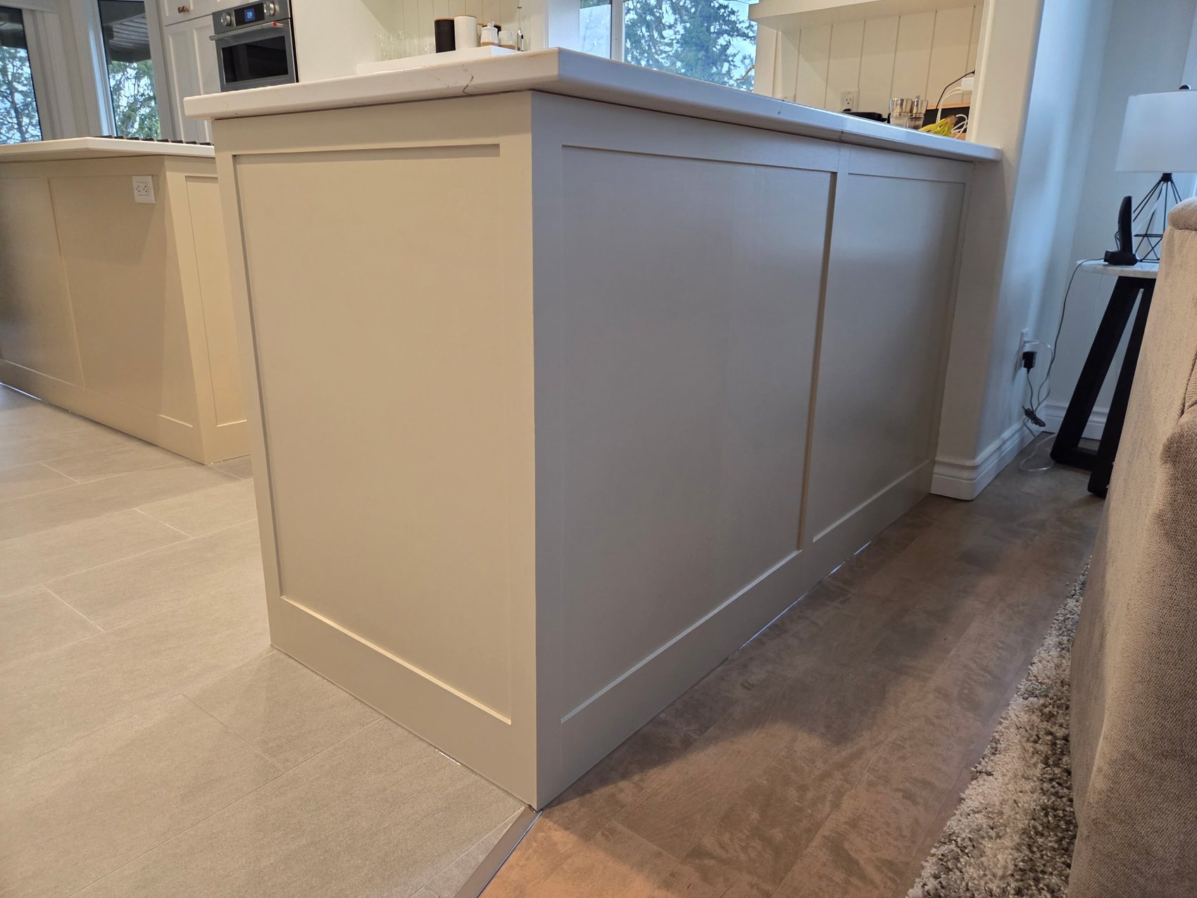 Kelowna kitchen island after refacing